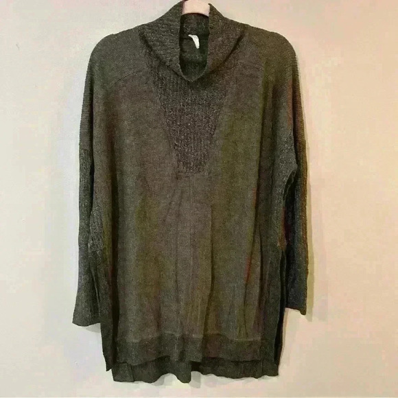 Anthropologie Daily Practice Brown Oversized Side Slit Sweater Tunic Size Small - Picture 4 of 8